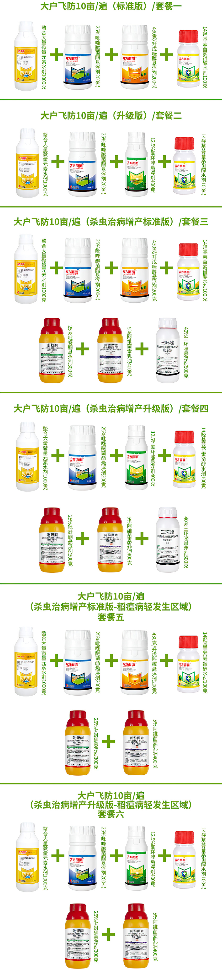 水稻增产套餐内产品